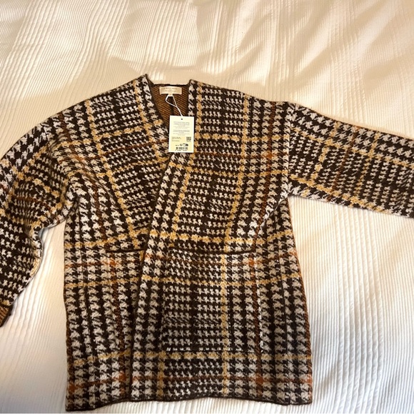 Sezane Oscar Jacket Brown Houndstooth Size 1 NWT - Picture 6 of 10